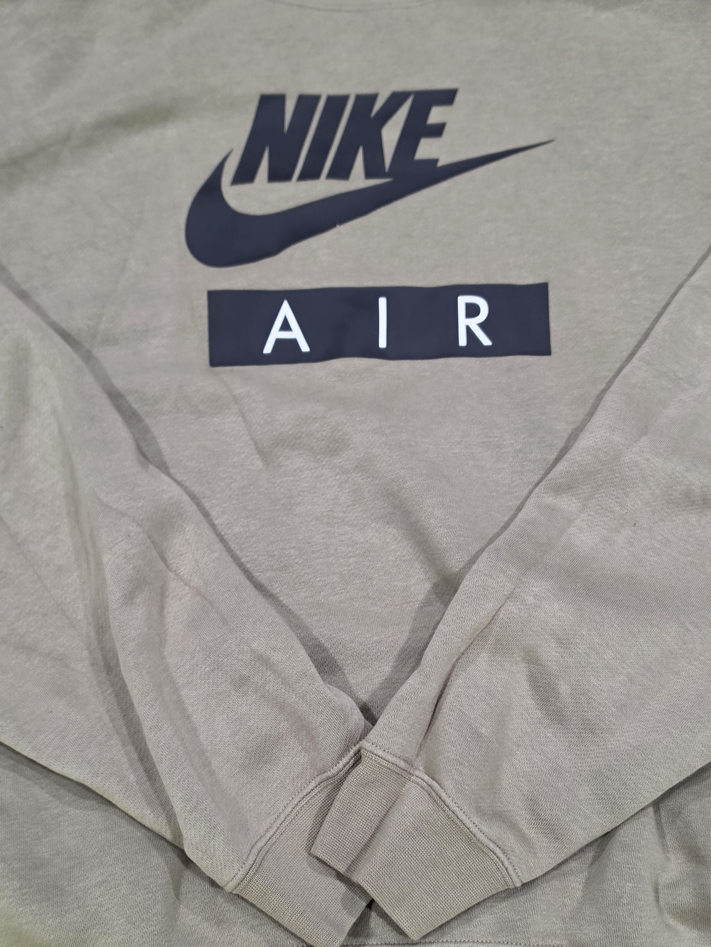 Nike Men’s Air Logo Crewneck Sweater - Beige and Black